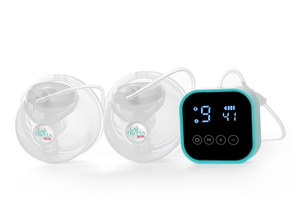 La Frutta MUM Double Hands-Free Breast Pump 210*2 ml cups, Wearable Pump with Comfortable Flange, 4 Modes & 9 Levels, Electric Breast Pump Portable for Easy Pumping, Smart Display, Wireless, Free milk storage bags are included.