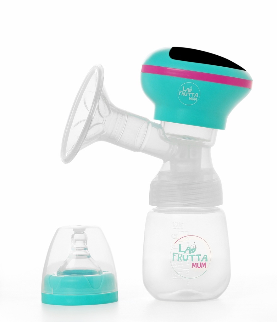 La Frutta MUM Electric Breast Pump 180 ml bottle, Portable Anti-Backflow Breast Pumps, 3 Modes & 9 Levels Touch Screen LED Display, USB Rechargeable, Ultra-Quiet and Pain Free, Free milk storage bags are included.