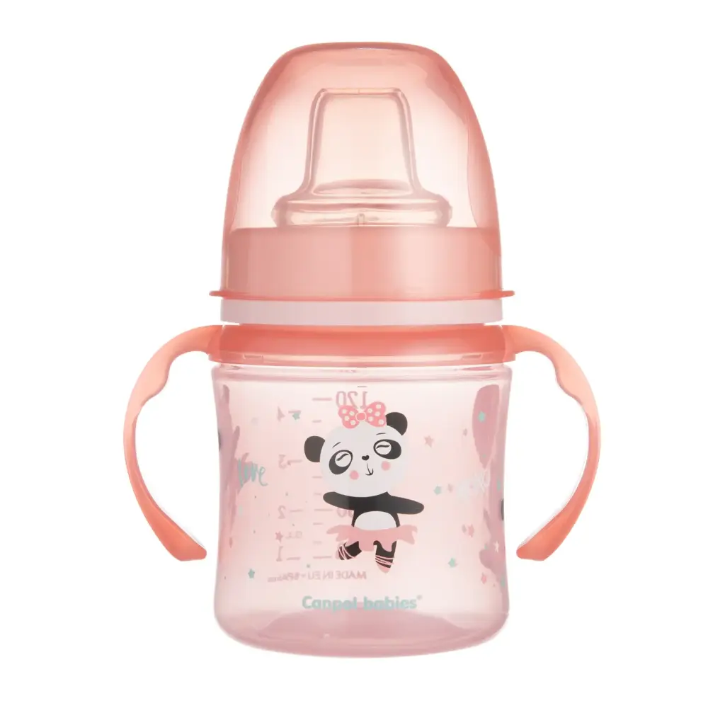 Canpol Babies EasyStart Silicone Training Cup 120ml - Exotic Animals - Pink 