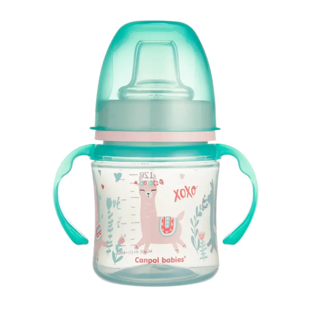 Canpol Babies EasyStart Silicone Training Cup 120ml - Exotic Animals - Green