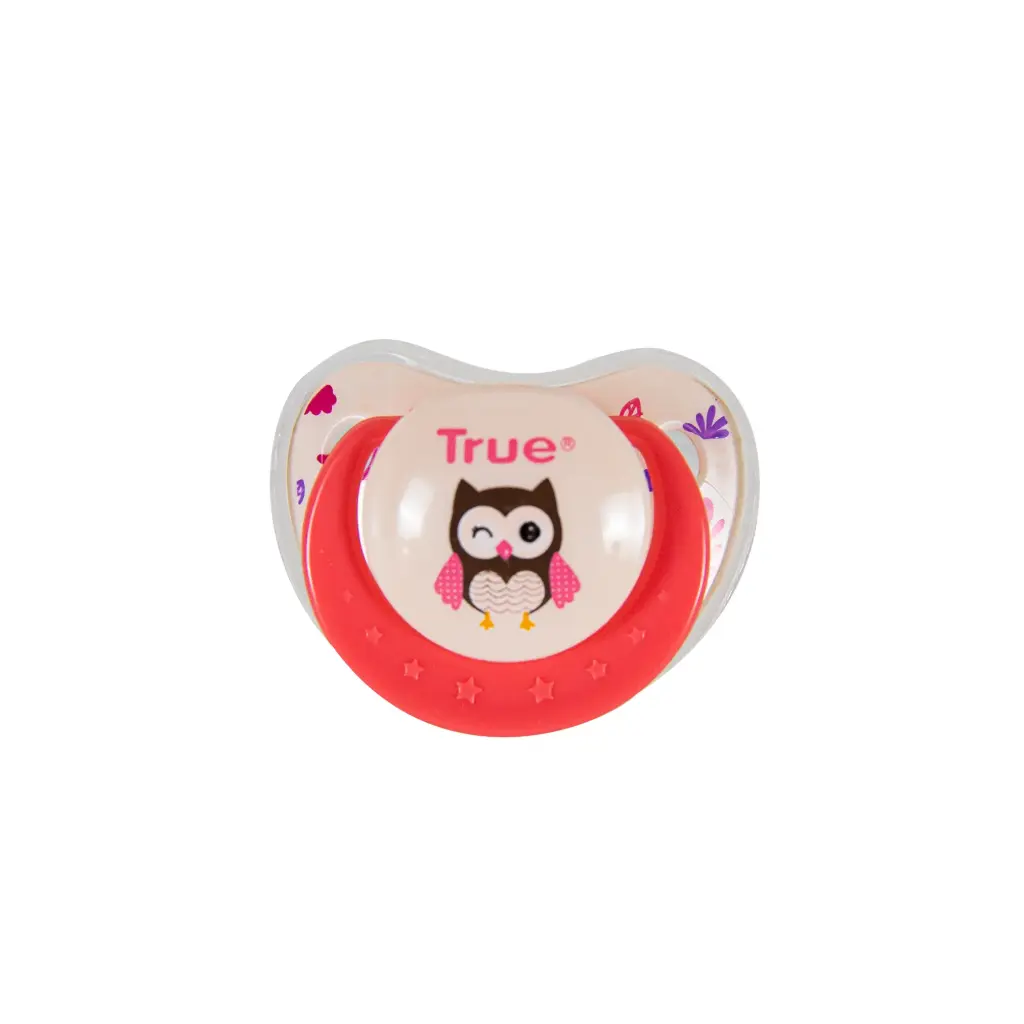 TRUE Silicone Round Teat Pacifier +6Months - Pink 