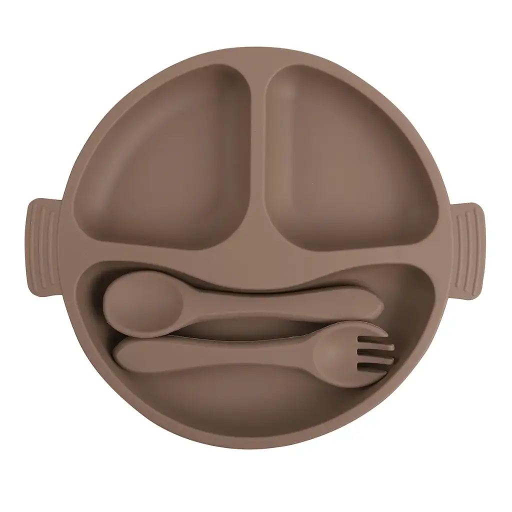 True Gold Silicone Feeding Set +4Months - Brown