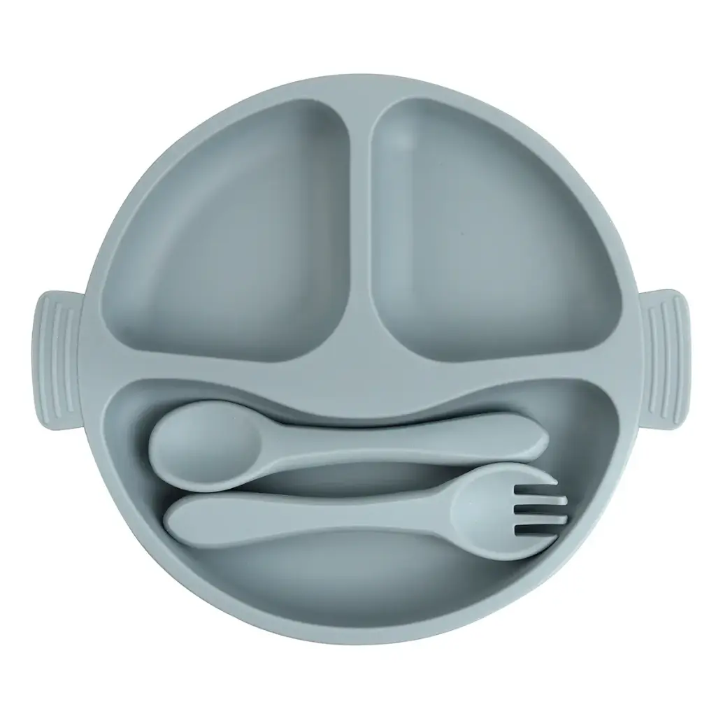 True Gold Silicone Feeding Set +4Months - Grey
