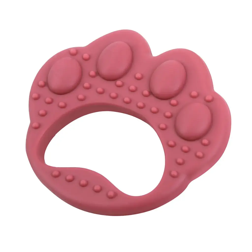 True Gold Silicone Teether – Paw Shape - Pink +3Months