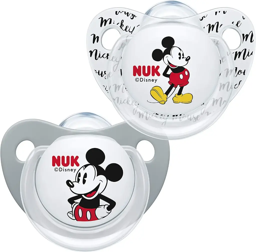 NUK Disney Mickey Mouse Double orthodontic Pacifier Set in a Case - 6to18Months - Grey