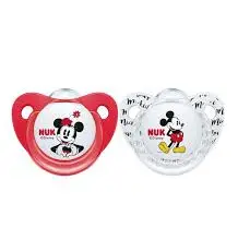 NUK Disney Mickey Mouse Double orthodontic Pacifier Set in a Case - 6to18Months - Red 
