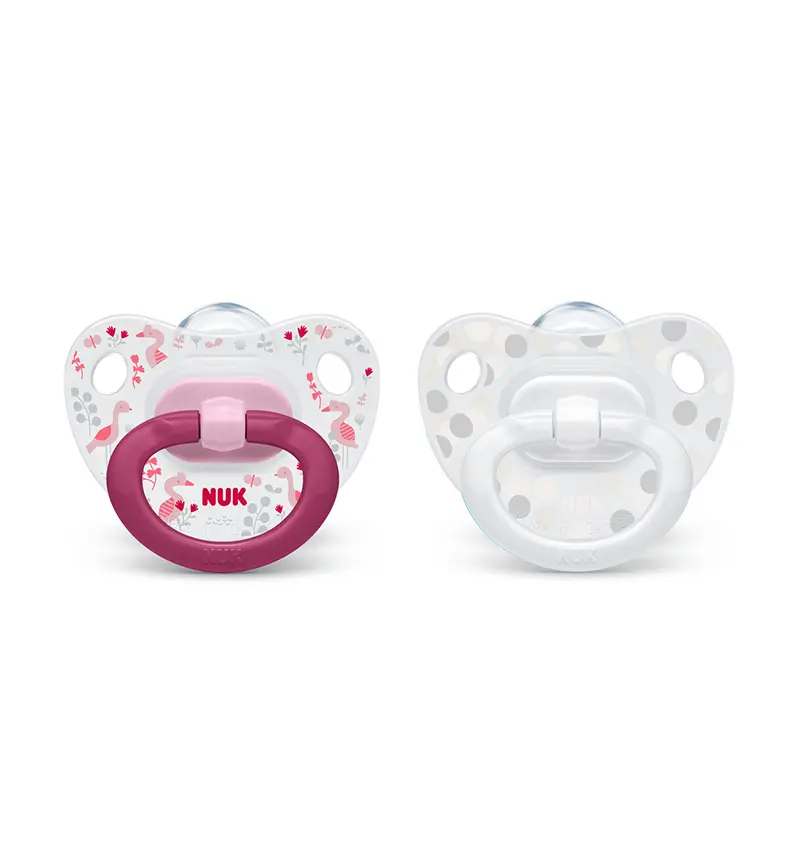 NUK Happy Days Double Orthodontic Pacifier Set in a Case - 6to18Months - Pink - Outlet