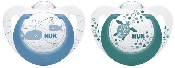 NUK Genius Double Orthodontic Pacifier Set in a Case - 6to18Months - Blue - Outlet