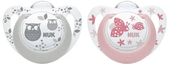 NUK Genius Double Orthodontic Pacifier Set in a Case - 6to18Months - Pink - Outlet 
