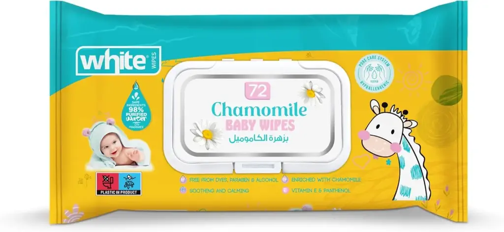 وايت وايبز مناديل مائية بزهرة الكاموميل - 72منديل