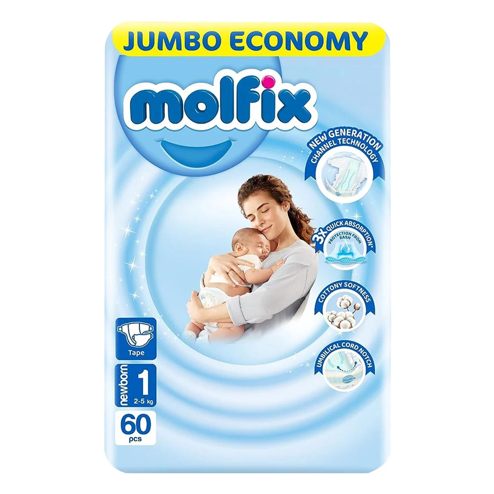 Molfix Newborn 2-5kg Diapers - 60 Pieces