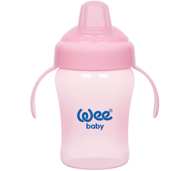 Wee Baby Colorful Non-Spill Cup with Grip 240 ml +6Months - Pink
