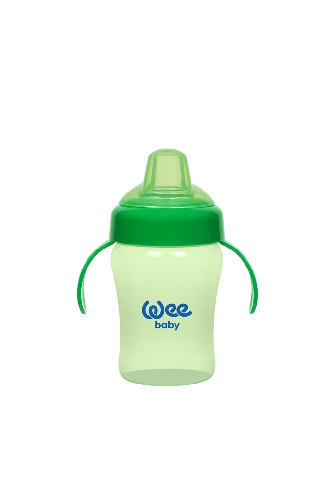 Wee Baby Colorful Non-Spill Cup with Grip 240 ml +6Months - Green