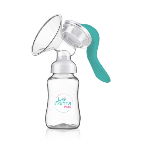 [25505] La Frutta MUM Manual Breast Pump Milk Pump, Soft & Gentle, Manual, BPA Free, Classic baby bottle 150 ml, Silicone nipple, Free  milk storage bags are included.