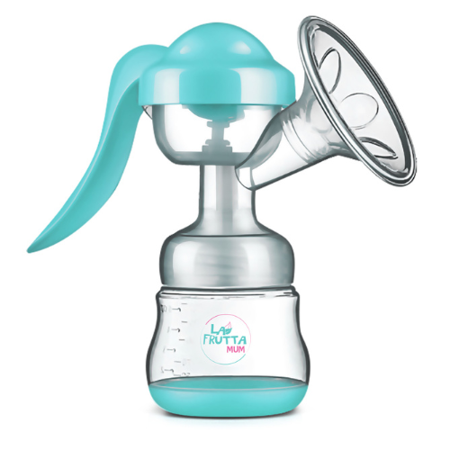 [25506] La Frutta MUM Wide neck Manual Breast Pump, Milk Pump, Soft & Gentle, Manual, BPA Free, Wide neck  baby bottle 150 ml ,Silicone nipple, Free milk storage bags are included.