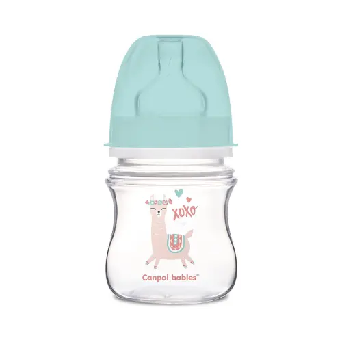 [35/220+] Canpol Babies EasyStart Anti-Colic Wide Neck Bottle 120ml PP Exotic Animals- Green 