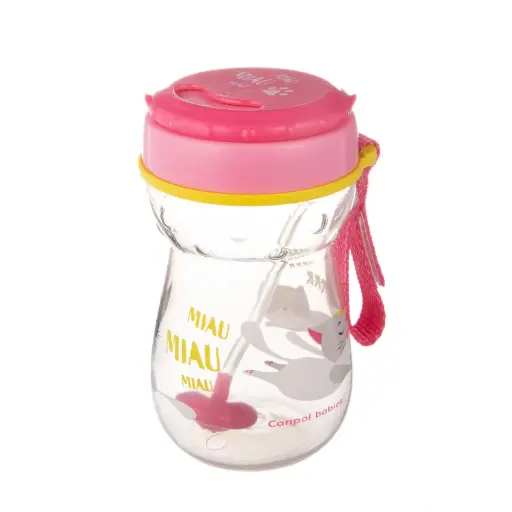 [56/521] Canpol Babies Non-spill Sports Cup with Weighted Straw - 350ml - 9+Months - Pink