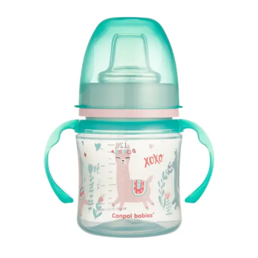 [35/207-] Canpol Babies EasyStart Silicone Training Cup 120ml - Exotic Animals - Green