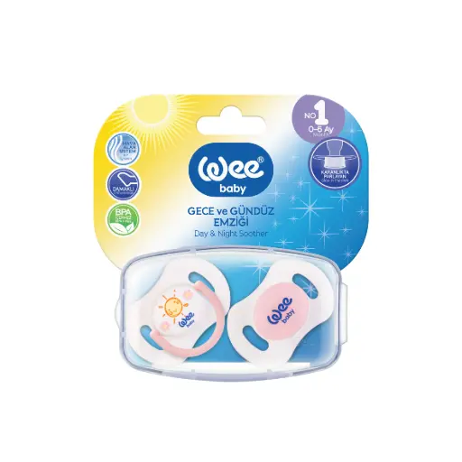 [152] Wee Baby Day & Night Double Pacifiers Set in a Case 0-6Months - Pink