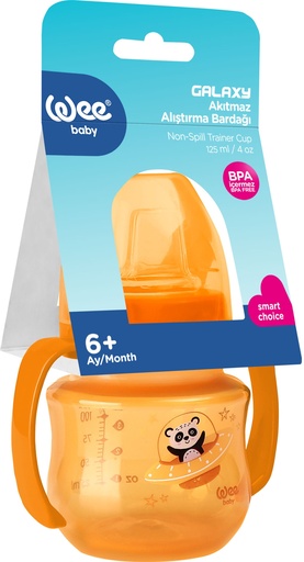 [8690797107536] Wee Baby Non-Spill Cup With Grip 125 ml +6Months - Orange Color 