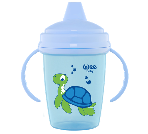 [6222027102442] Wee Baby Hard Spout Non-Spill PP Cup +6Months - Blue Color