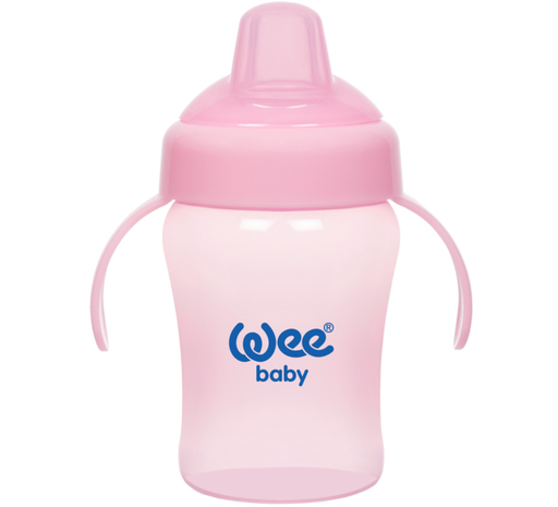 [6222027102473] Wee Baby Colorful Non-Spill Cup with Grip 240 ml +6Months - Pink