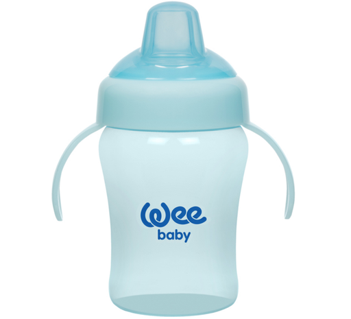 [6222027102480] Wee Baby Colorful Non-Spill Cup with Grip 240 ml +6Months - Blue