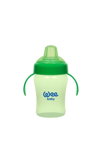 [6222027102497] Wee Baby Colorful Non-Spill Cup with Grip 240 ml +6Months - Green