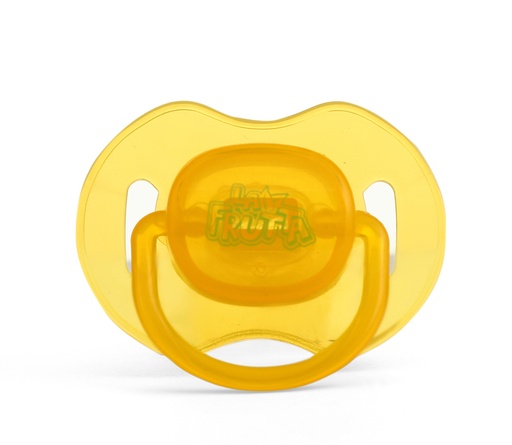 [6937620222328] La Frutta Pacifier with Cover +6Months Infinity Shape - Yellow