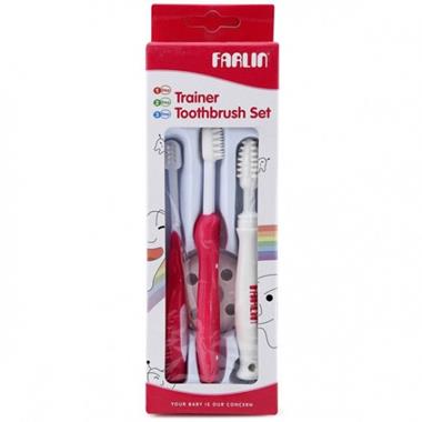 [BF-118A] Farlin Tooth Brush 3stage Plastic BPA Free - Red