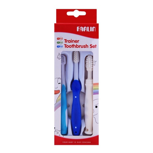 [BF-118A] Farlin Tooth Brush 3stage Plastic BPA Free - Blue 
